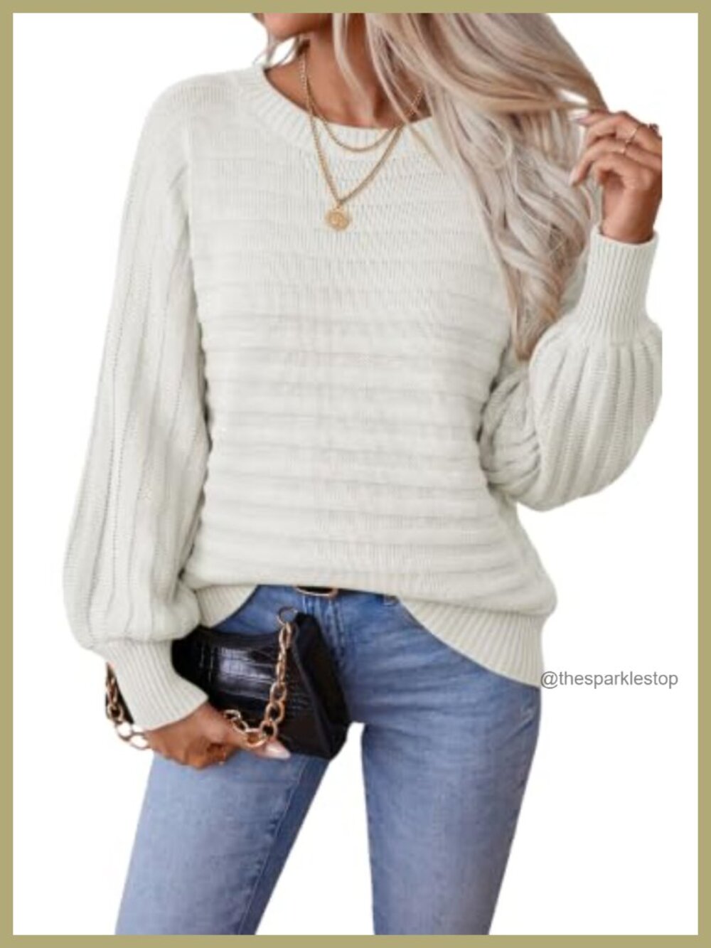 Women's Boat Neck Batwing Sleeve Textured Knit Sweater Loose Fit